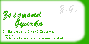 zsigmond gyurko business card